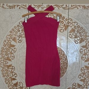 Aritzia Babaton Strapless Fuchsia Dress